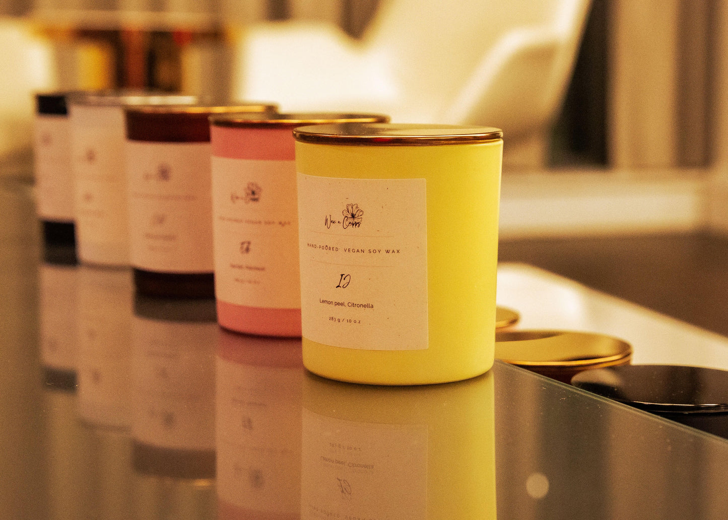 Luxury Scented Candles - IJ - 10 oz Glass Jar for Spa, Yoga, Bath, candle gifts for Women All natural Soy Wax Candles Mothers Day Gift Candles